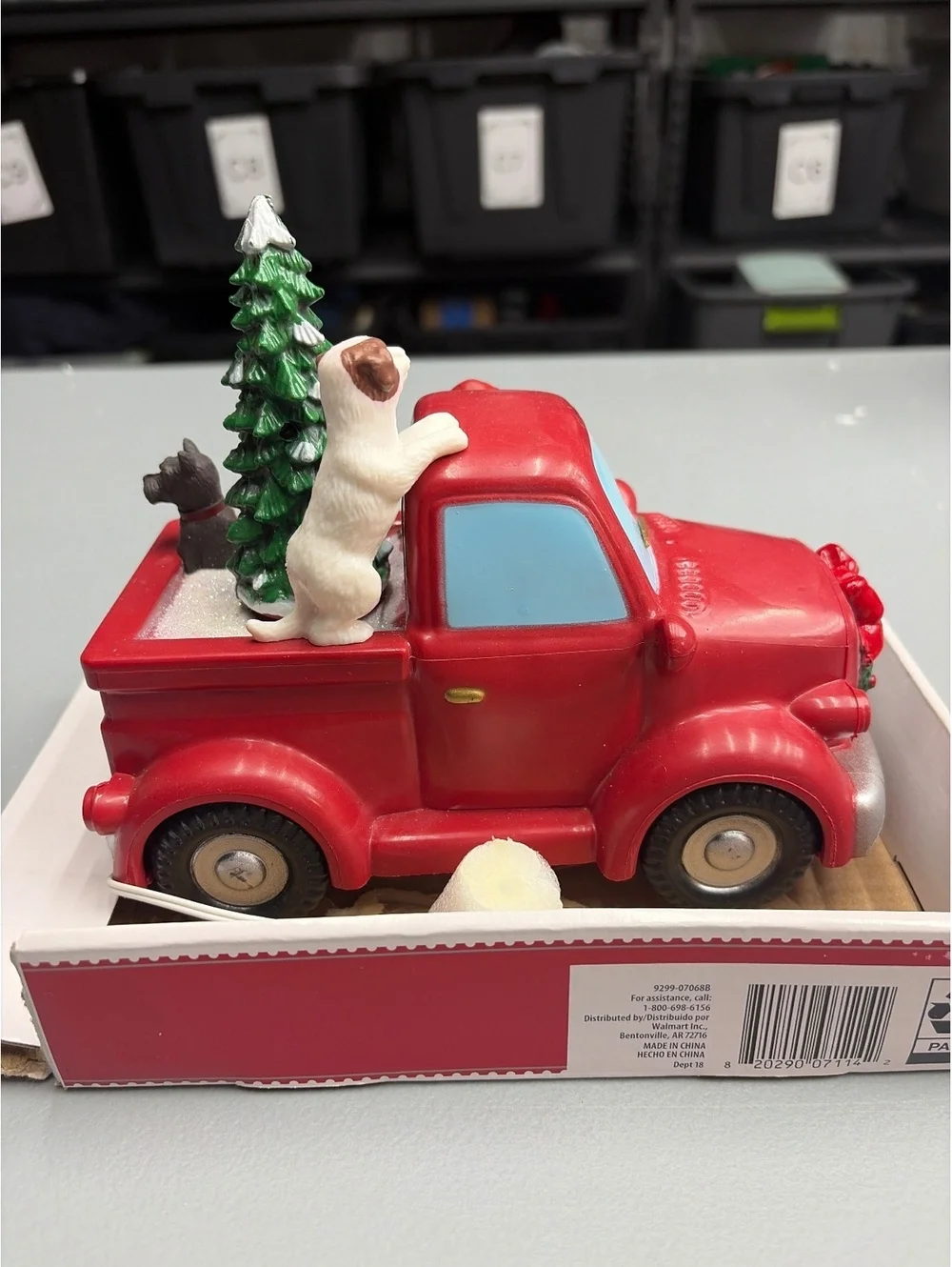 Santa Red Truck Spinning Tree Christmas Decoration musis